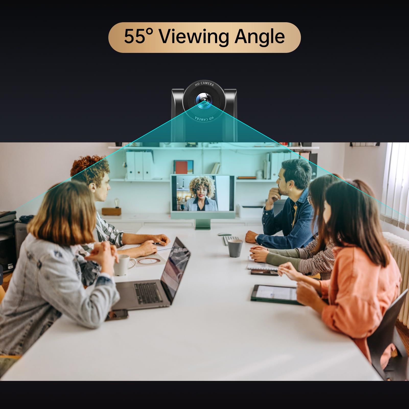 Irfora Telecamera PTZ per conferenze 4K 8MP HD Zoom Ottico 10X USB Videocamera Wireless per sala conferenze Webcam Con telecomando per riunioni Business Education