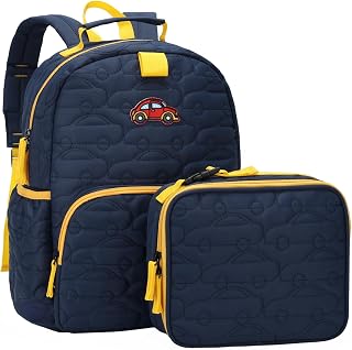 Chase Chic Toddler Backpack for Boys Girls, Puffer Cute Lightweight Preschool Backpack with Lunch Box Set for Daycare Kids