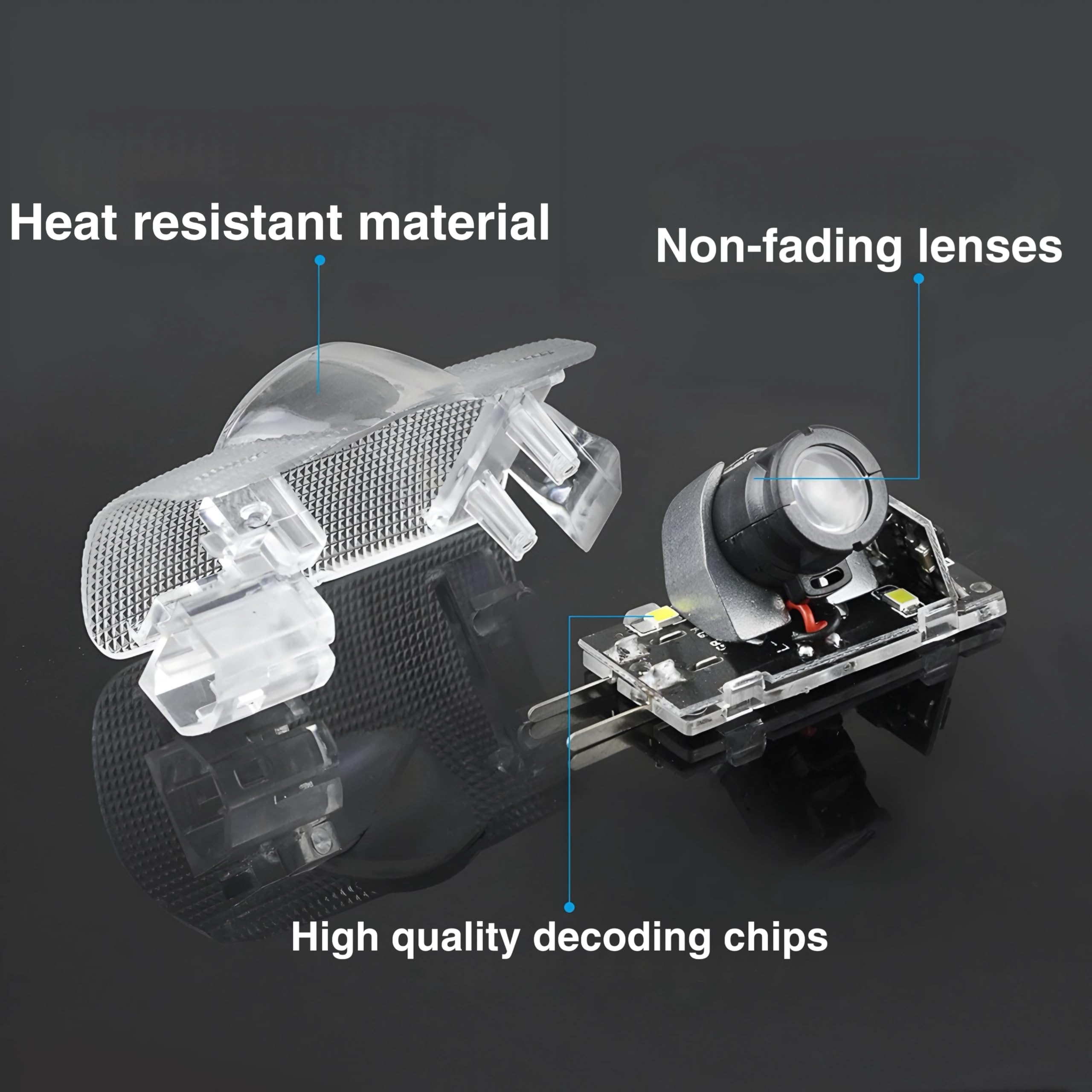 MkFlip 4Pcs LED Door Projector Lights Car Door Lights Logo - Compatible with LS/ES/is/LX/RX/GS/GX/RC Car Accessories,3D Ghost Shadow Light