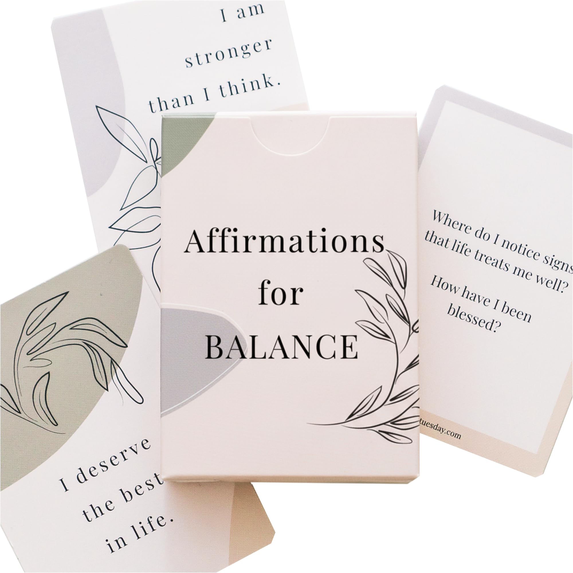 Affirmation Cards for Women Balance — 52 Positive and Motivational Cards | Daily Empowering Inspirational Questions for Therapy, Meditation, Self-Care & Mindfulness | Double-Sided and Sturdy