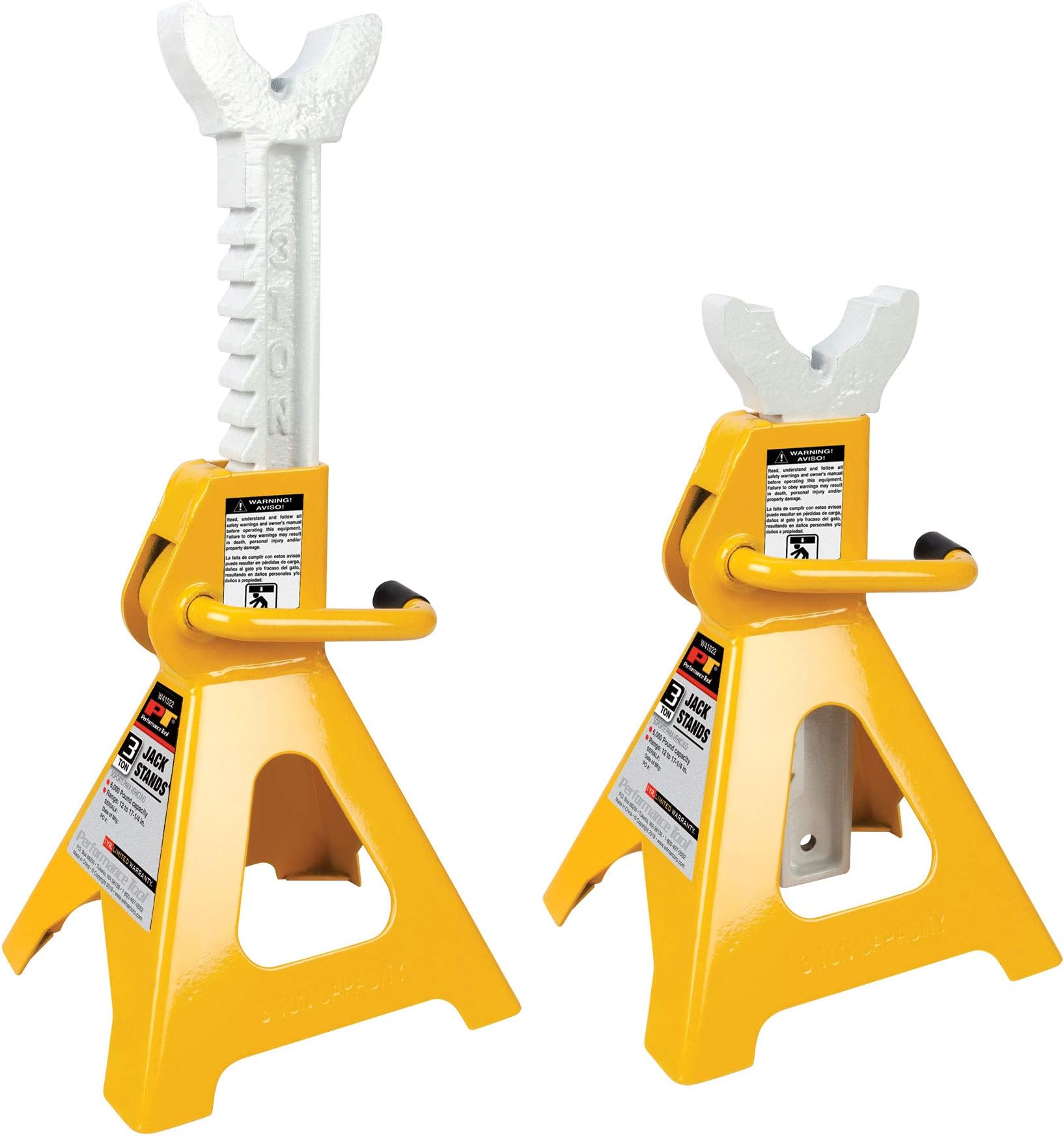 PERFORMANCE TOOL W41022 2-Piece Heavy Duty Jack Stand Set, 3 Ton (6,000 lbs.)