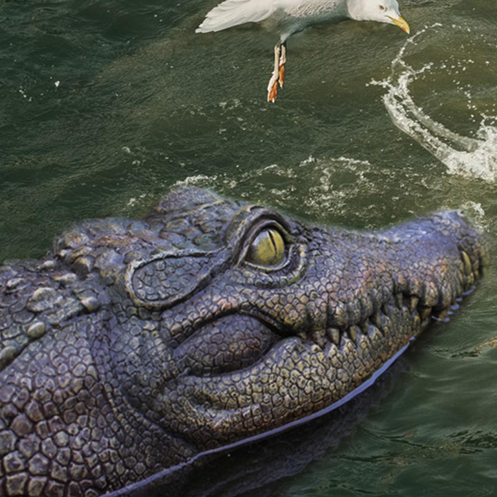 Schwimmendes Alligator-, authentisch aussehendes Wasser, langlebige Krokodil-Schwimmer, perfektes Teich-, Pool- oder See-Zubehör zur Abschreckung von Wildtieren und visuellen