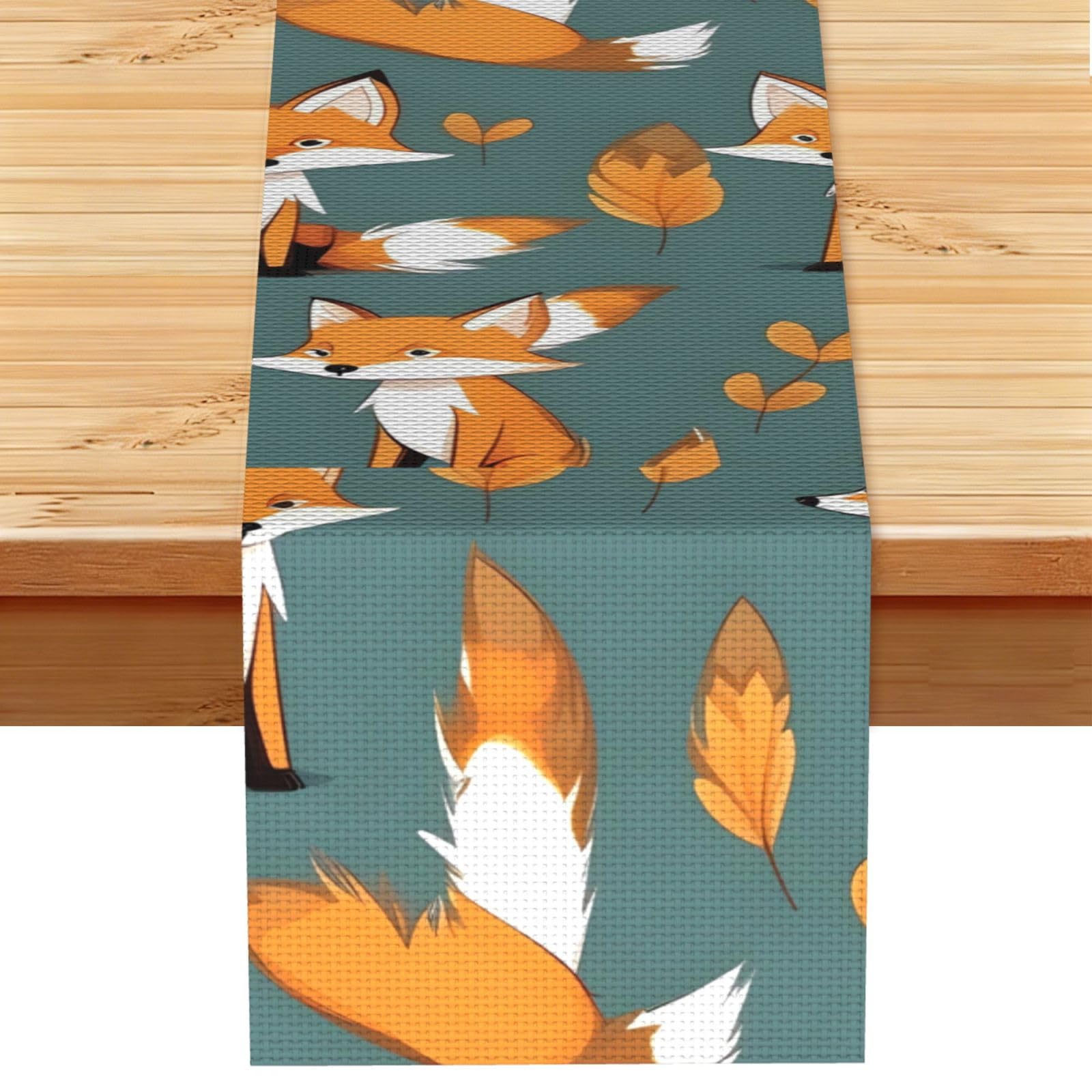 Yellow fox Table Runner 13x72 Inch Dining Decor