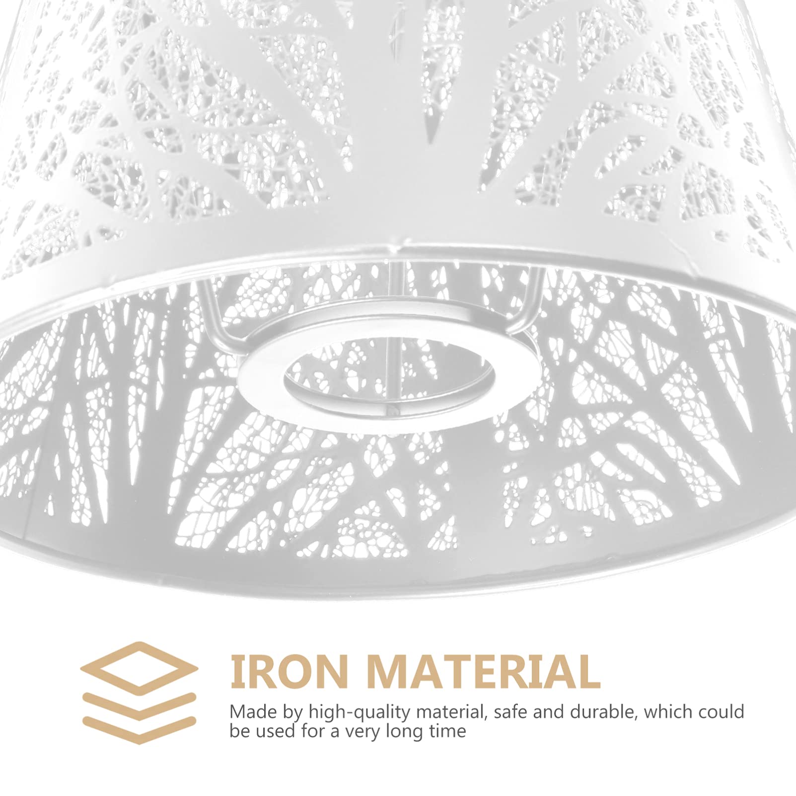 Lwuey Small Lamp Shade, Tree Shadow Lampshade E27 E26 Wrought Iron - View #6