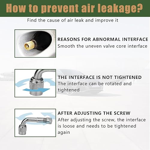 Miniatura 5 de Paquete de 6 extensiones de inflado de boquilla de válvula, extensores de vástago de válvula de neumático de 45 grados, 90 grados, 135 grados,