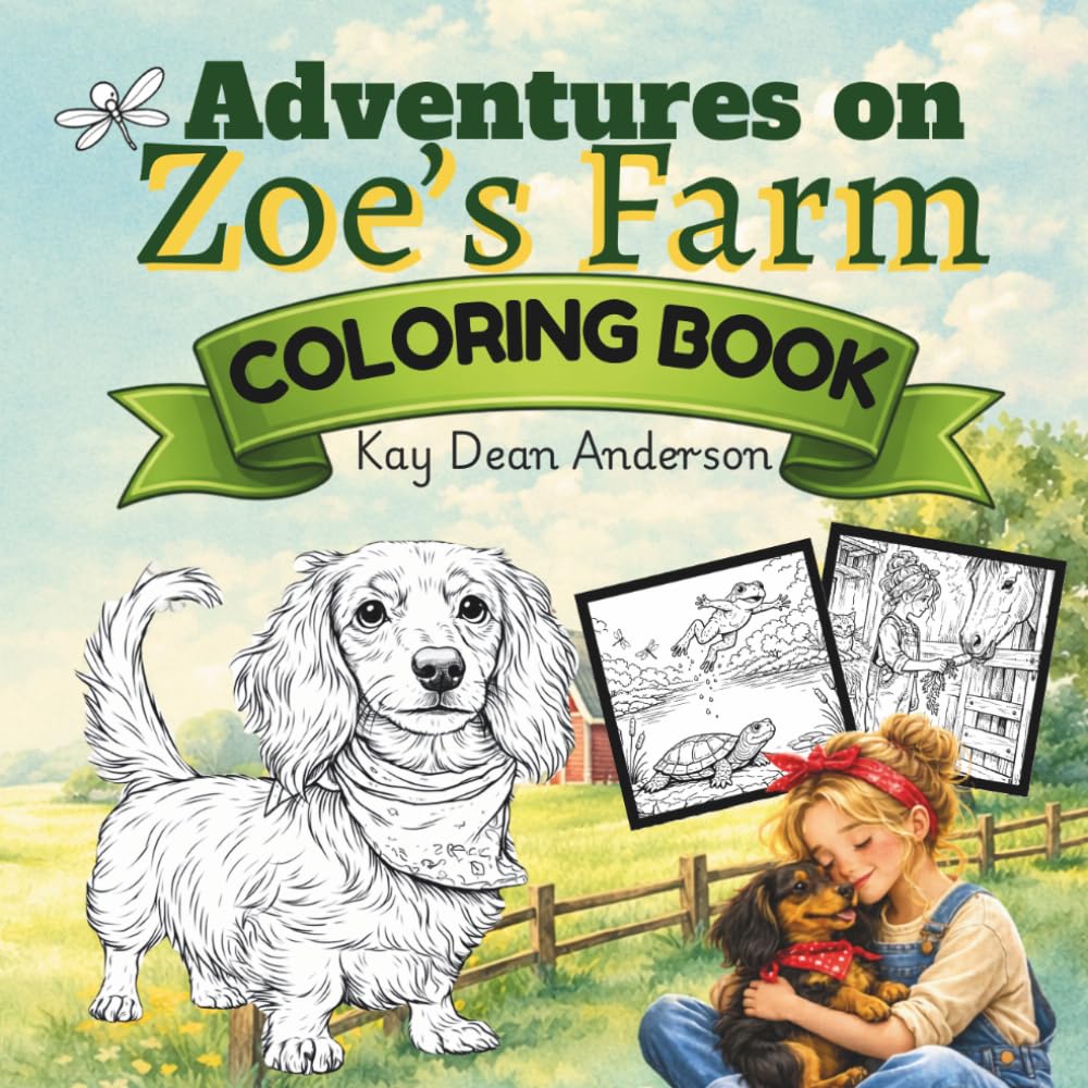 Adventures On Zoe's Farm: 80 Cute Farm Animal Coloring Pages for Kids Ages 4–Adult | Dogs, Animals, Holidays, and Fun Scenes