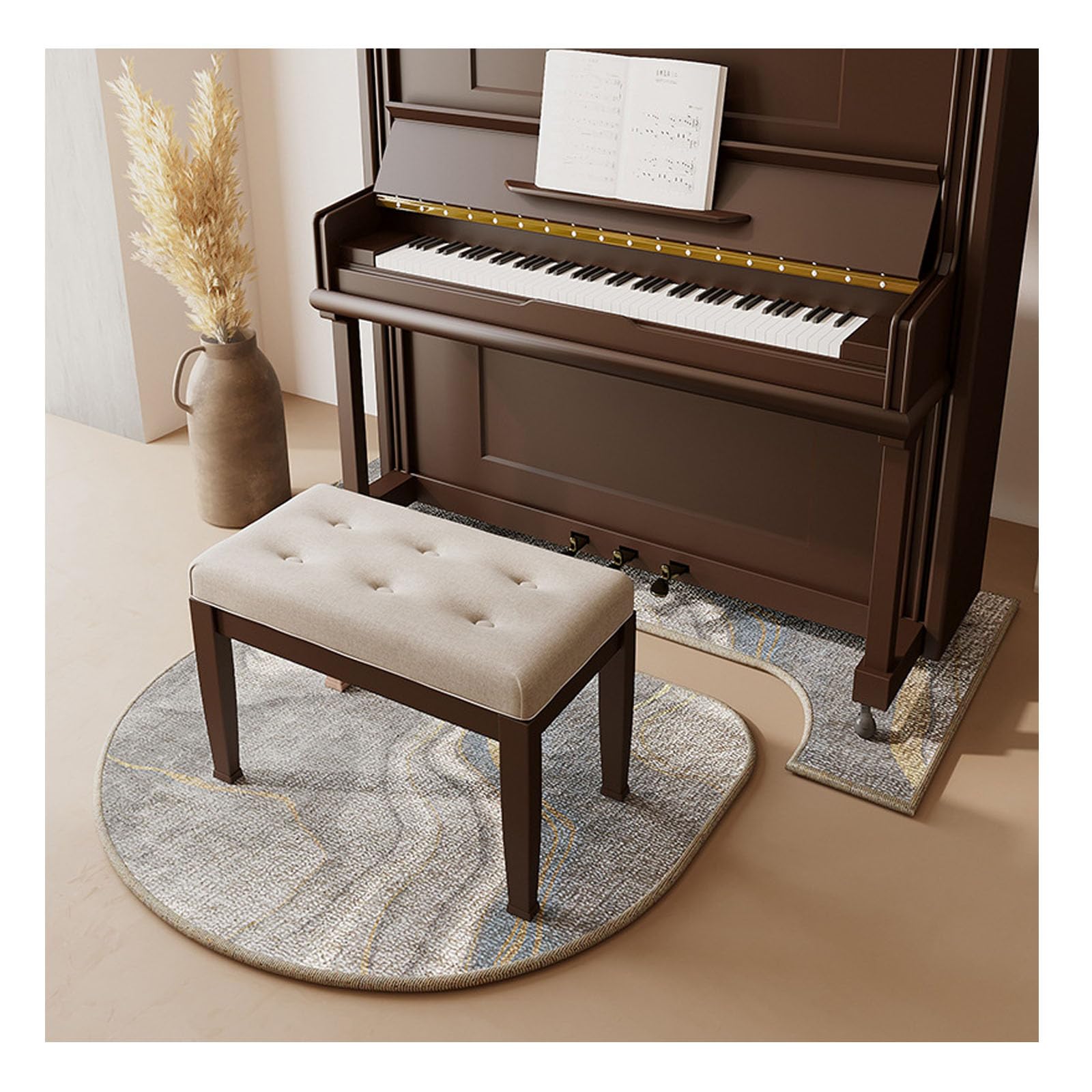Tappeto insonorizzato per pianoforte, tappeto per pianoforte verticale, tappeto per pianoforte verticale, pad antiscivolo fonoassorbente fonoassorbente, tappetino assorbente M. 70 * 160cm+110 * 110cm
