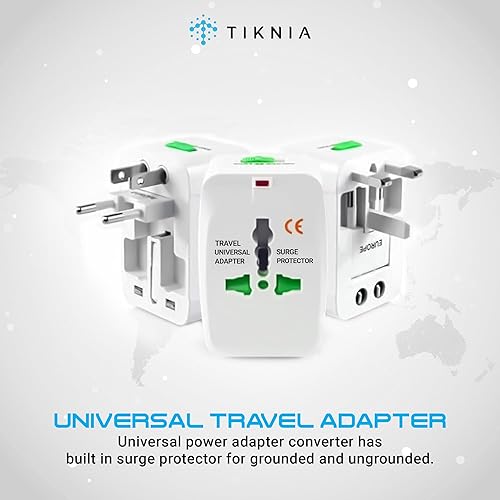 Miniatura 2 de Adaptador de viaje, todo en todo el mundo, adaptador universal europeo, enchufe de cargador de pared internacional para (sin puerto USB) Asia Europa