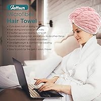 Vista 7 de Rellenos de calcetines para niñas, toalla de secado de pelo de microfibra con envoltura, toalla de pelo extra gruesa de 2 capas súper absorbente