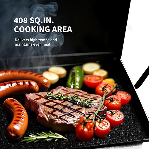 Miniatura 4 de Plancha de gas propano portátil flexible de 30 pulgadas con tapa, 2 quemadores de 30,000 BTU, parrilla grande de 30 pulgadas con estante de