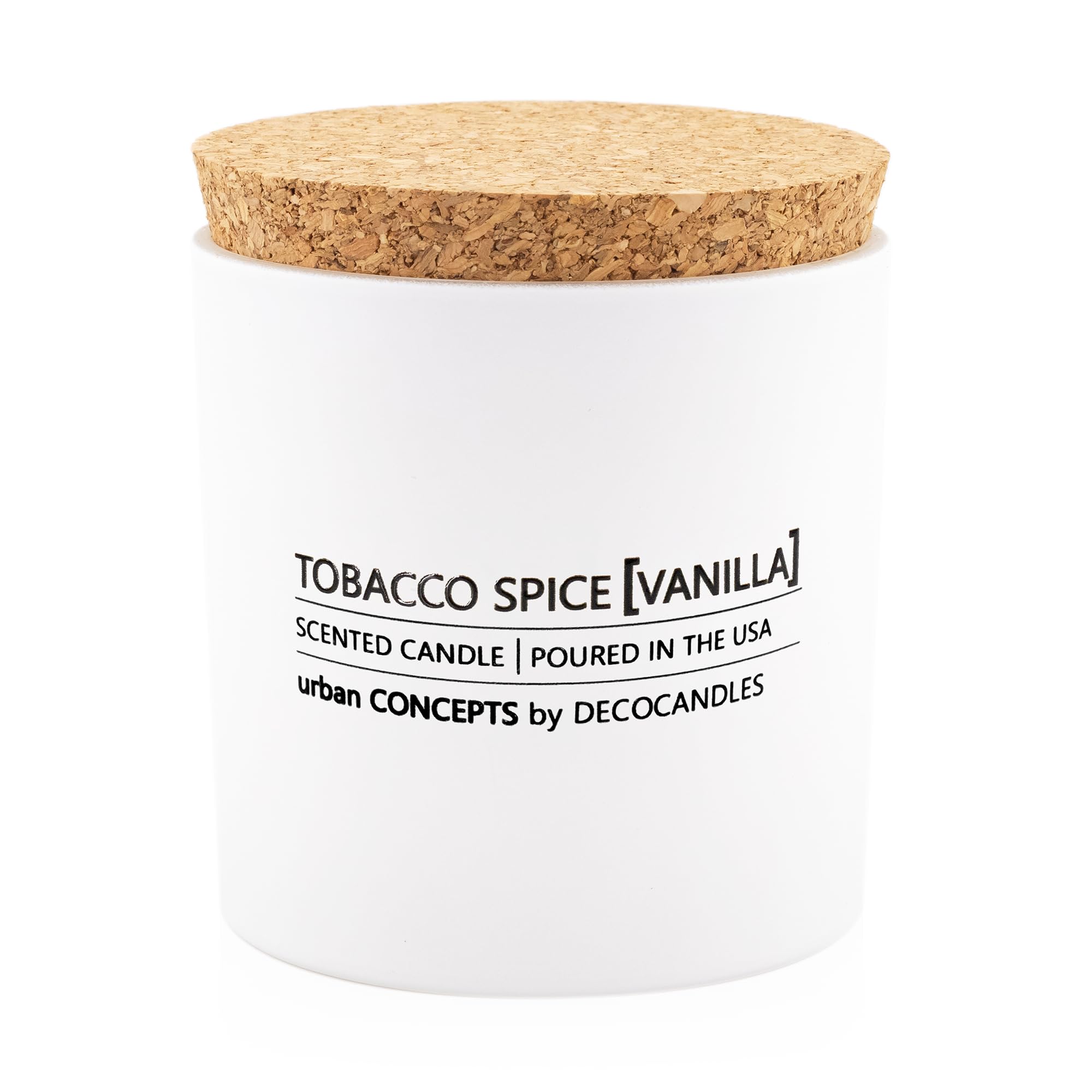 Urban Concepts by DECOCANDLES - Highly Scented Soy Candle - Long Lasting - Hand Poured in USA (9 Oz. Cork, Tobacco, Spice &amp; Vanilla)