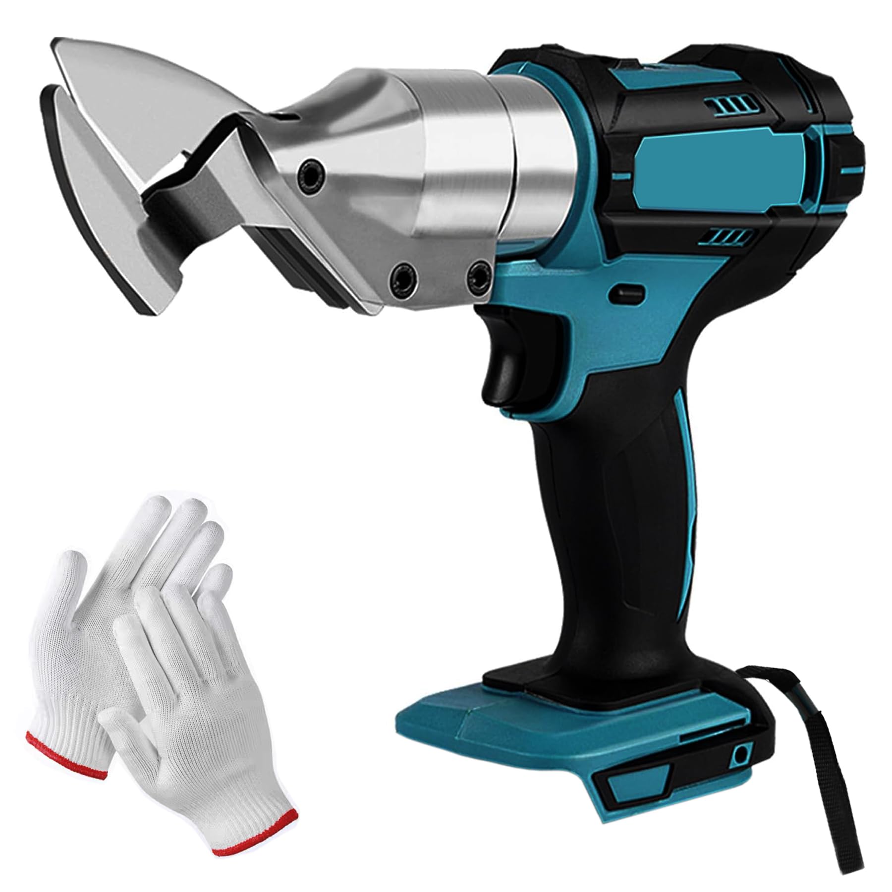Akumulatorowe nożyce do blachy kompatybilne z Makita akumulatorem18 V, głowica obracana o 360°, bezszczotkowe elektryczne nożyce do metalu, nożyce do blachy, dywanów, tkanin, skóry (bez baterii)