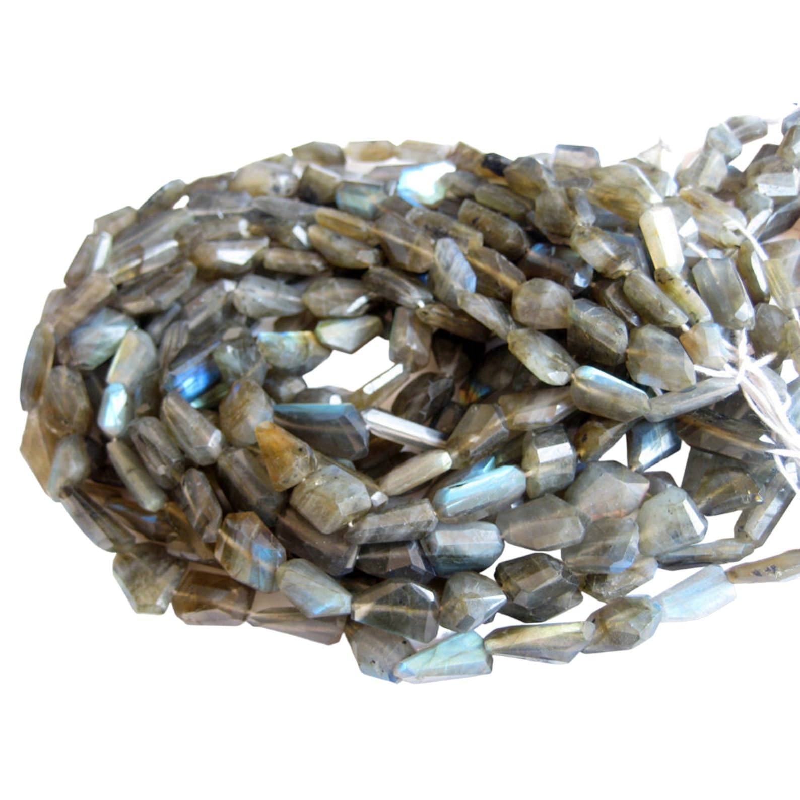 Labradorite naturelle en perles de 10-17mm pour creation de bijoux