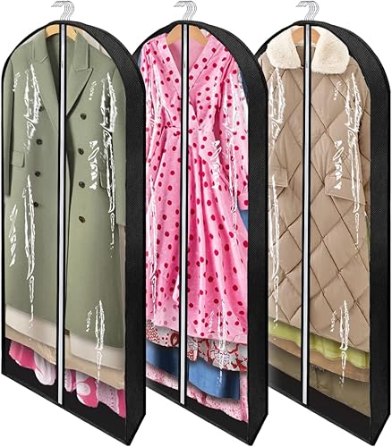 Bolsas de ropa de 50 pulgadas para colgar ropa con refuerzos de 4 pulgadas, protectores de ropa transparentes para colgar ropa, funda de traje para