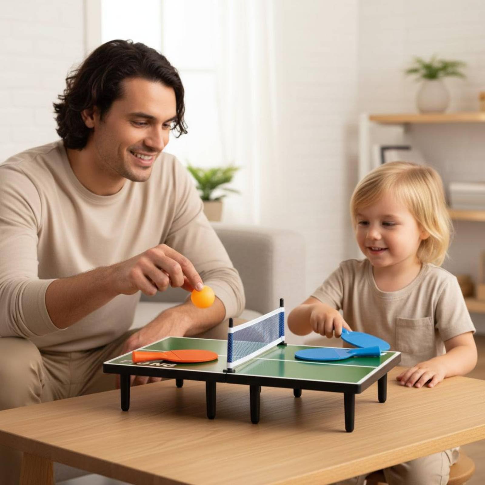 Mini Tavolo da Tennis Tavolo Pong Pieghevole Salvaspazio Table Tennis Pong Pieghevole Robusto Articolo Ricreativo per Bambini, Tempo Libero