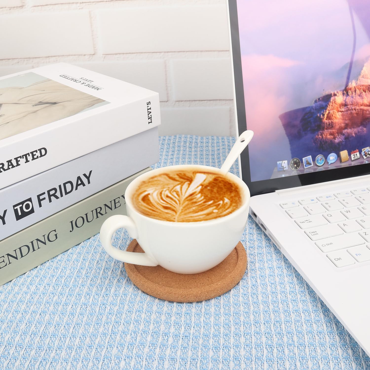 45 Pack 3.93 Inch Round Cork Coasters with Lip, Absorbent Cork Coasters for Drinks for Crafts, DIY Projects Wine Glass, Mug, Coffee Cup, Plants and General Use - Image 5