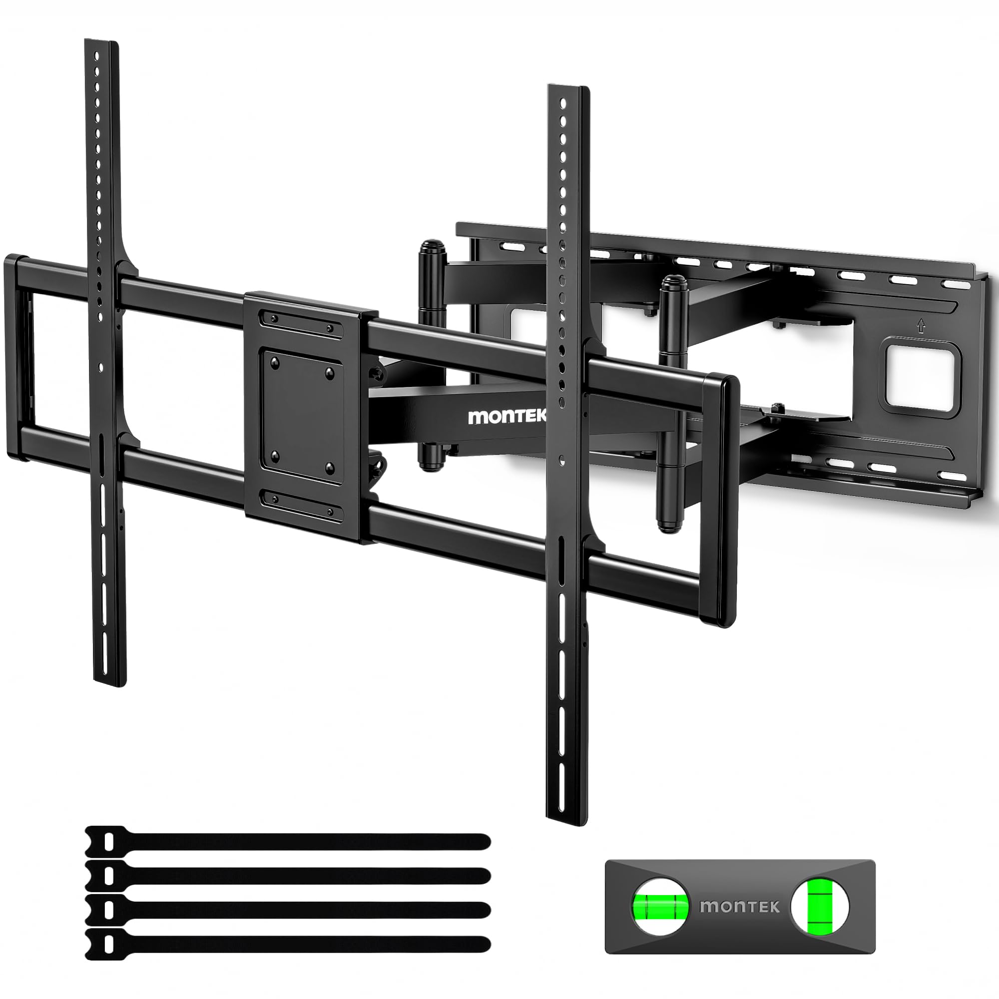 monTEK Heavy Duty XXL Full Motion TV Wall Mount for 60-120 inch Extra Large TVs, Holds 265 lbs, Max VESA 900x600, 27.7" Extension, Swivel & Tilt, Preassembled, Fits 12-24" Studs, LED/LCD/OLED 4K/8K