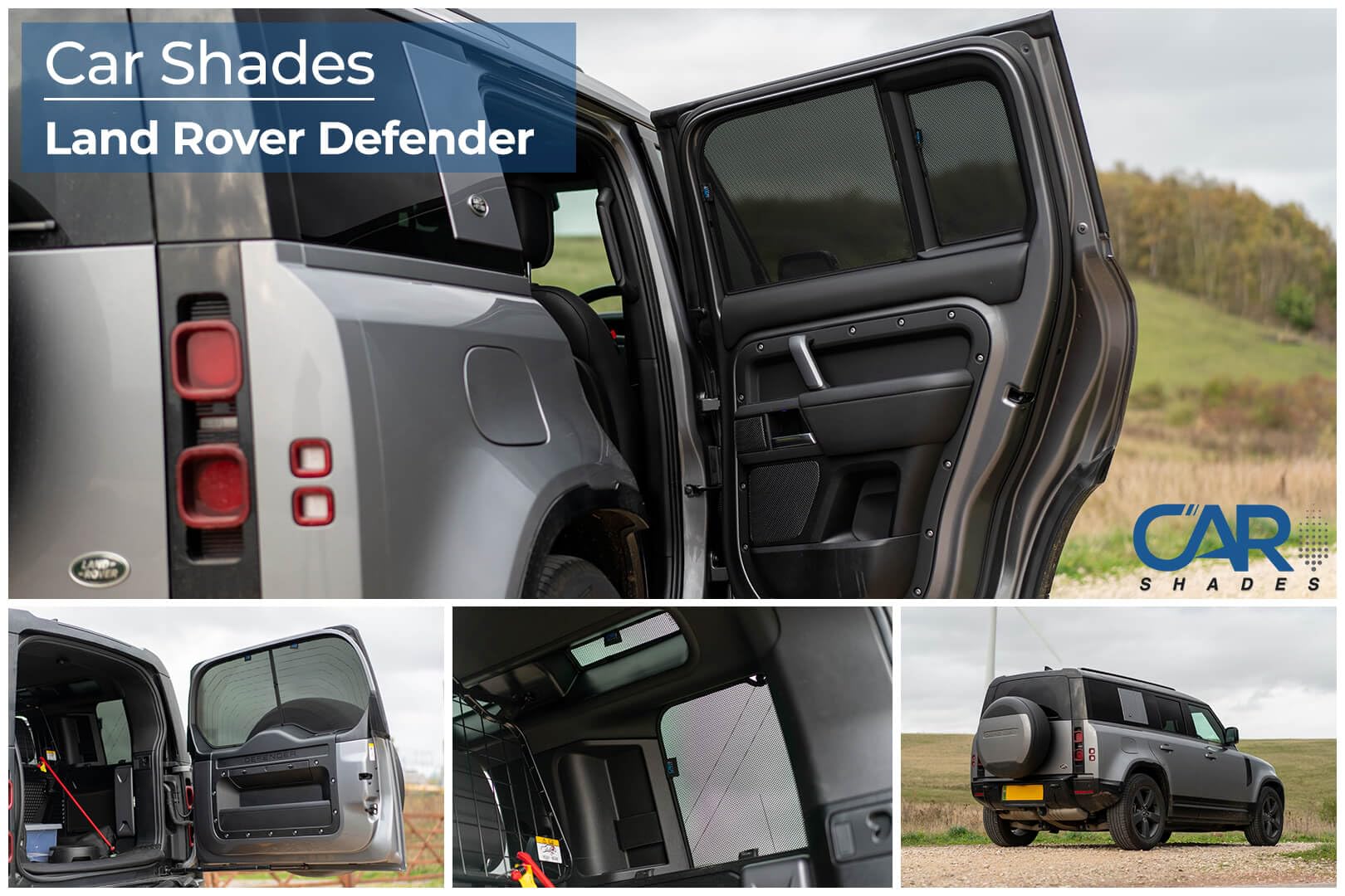 CAR SHADES Set Compatibile con Land Rover Defender D110 5-Porte 2020- (12-Parti) Tendine Parasole su Misura
