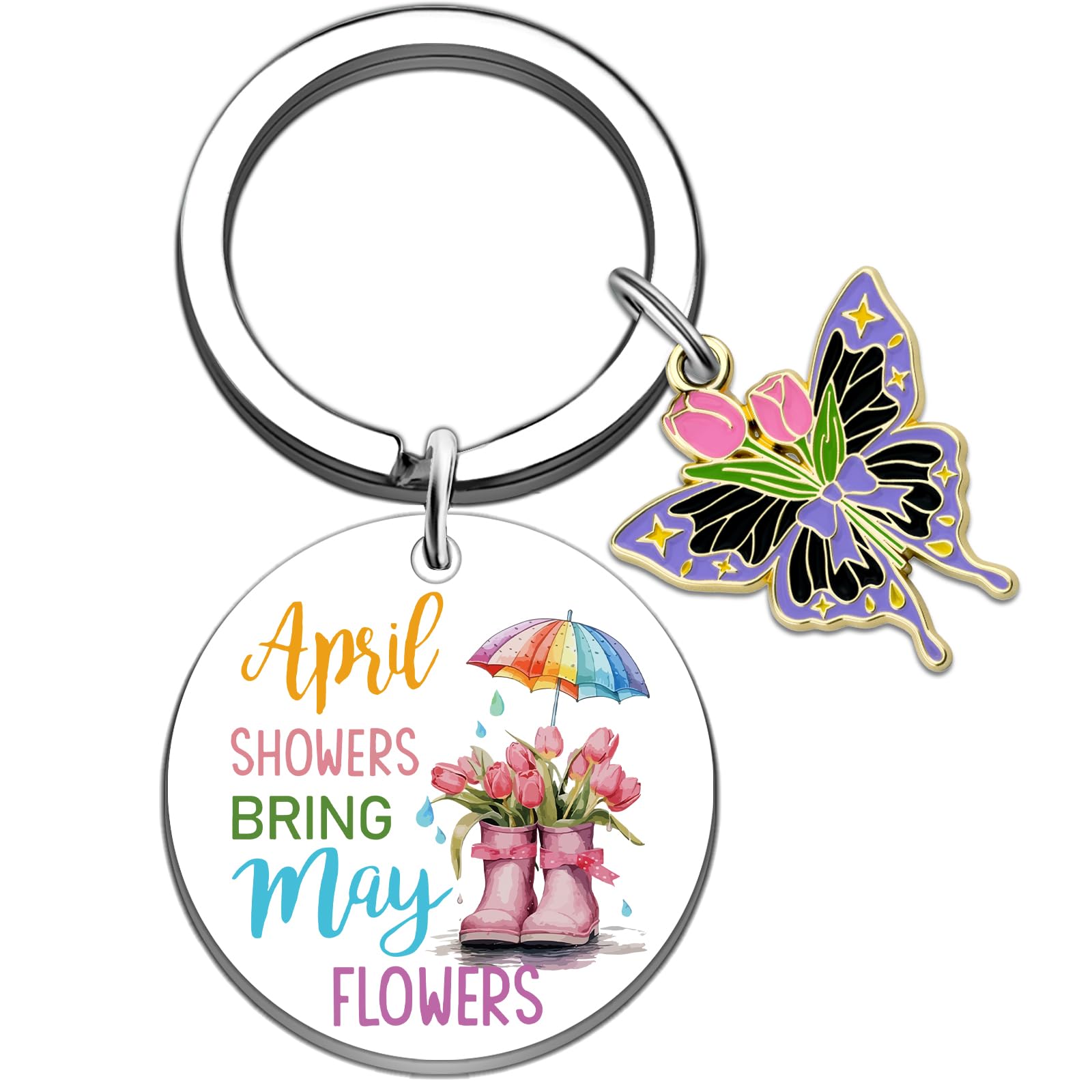 Spring Gifts for Women Sweet Spring Gifts Spring Decor Keychains Springs Gift Basket for Women Sister Daughter Friends Birthday Springs Themed Gift for for Women Keyring