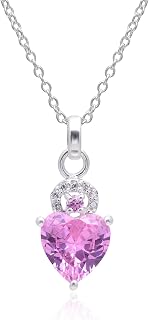 Avika Jewelry Created Pink Morganite Pendant with Chain-925 Sterling Silver Pendant-Pink Stone Necklace-Morganite Necklace-Daily Wear Pendnat-Heart Shape Stone Pendant-Cute Pendant for Womens/Girls