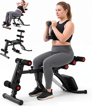 OPPSDECOR Ab Machine & Deep Squat Machine, Multifunctional Core & Leg Trainer, Adjustable Resistance, 485 lbs Weight Capacity, Ab Workout Bench for Home Gym, Men & Women