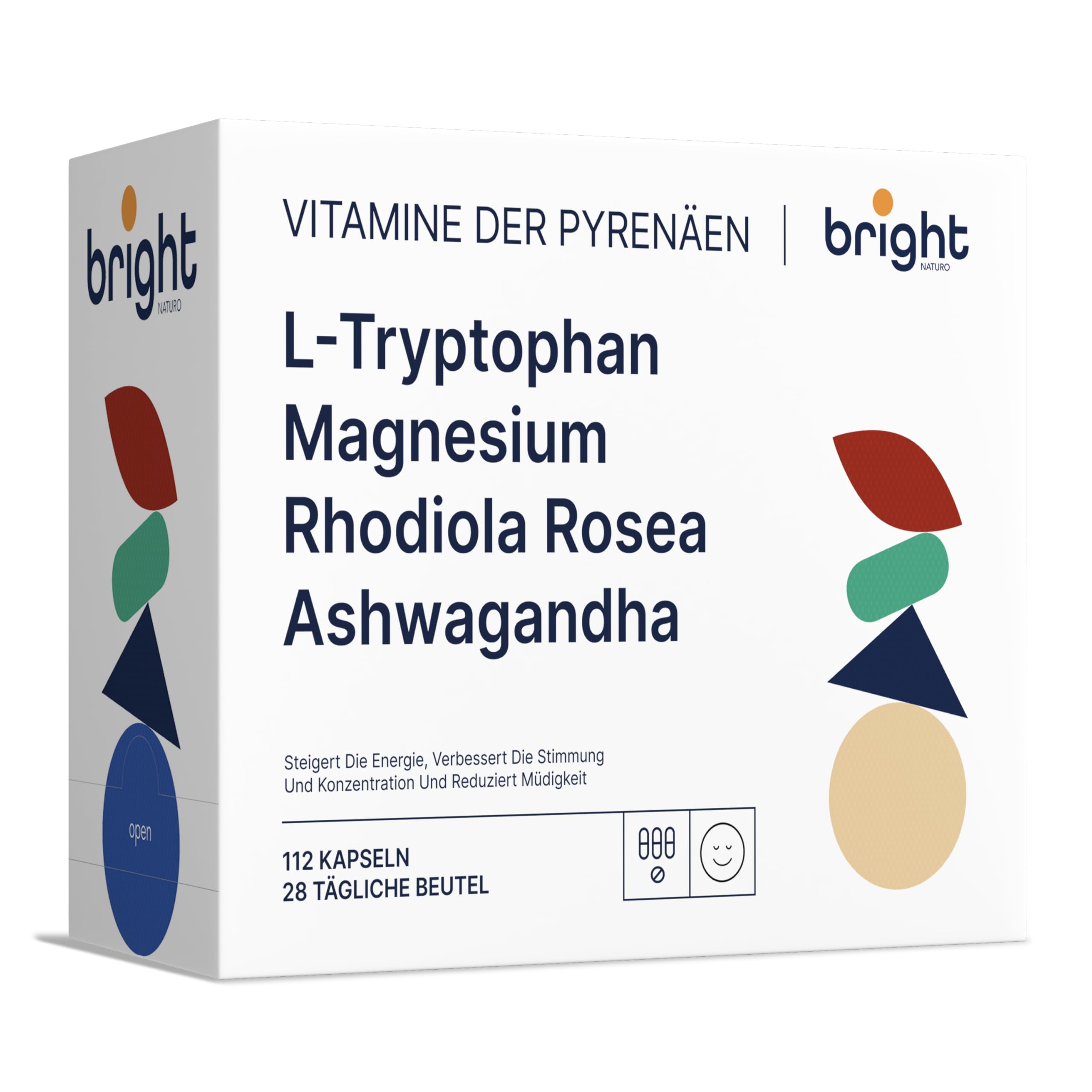 Tryptophan, Magnesium, Rhodiola Rosea, Ashwagandha - SmartAbsorb™ | für Schlaf, Nervensystem und Energie | 28 Tagesbeutel