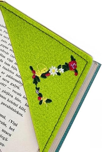 Miniatura 1 de Marcapáginas de esquina bordado a mano personalizado con embalaje de sobre para libros para mujeres, marcador de libro único y lindo para amantes de