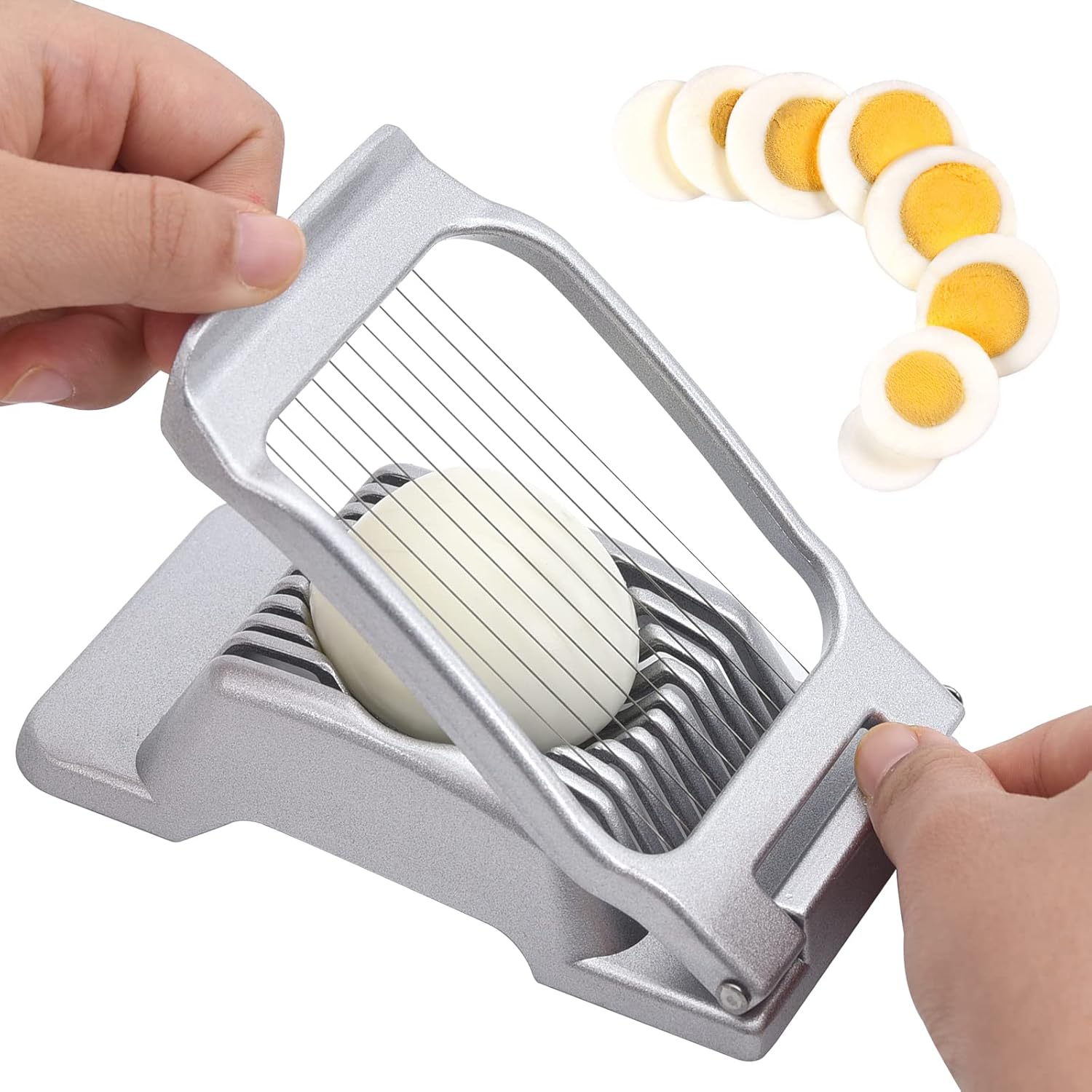 Egg Slicer, Egg Slicer for Hard Boiled Eggs, Heavy Duty Aluminum Egg