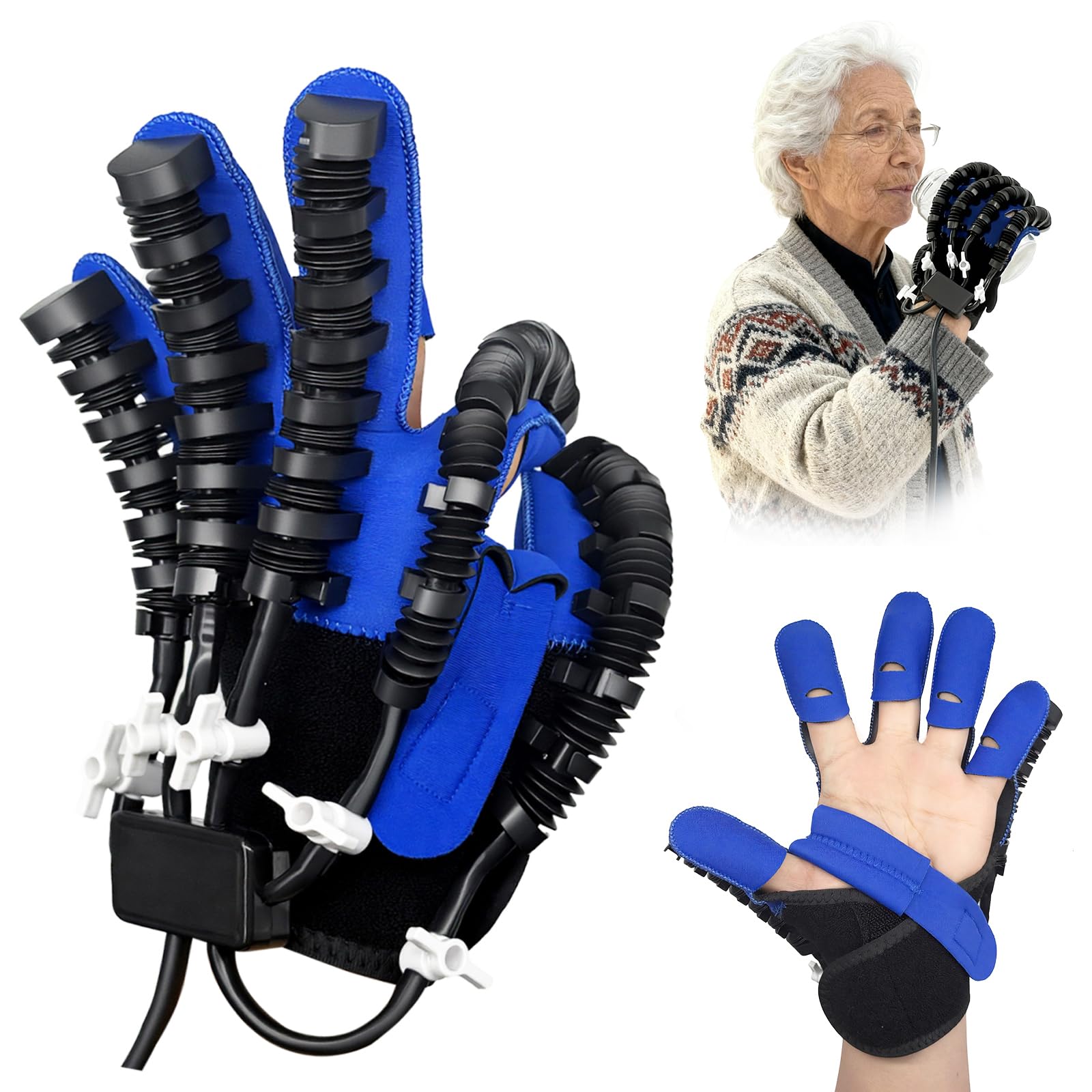 Stroke Hand Recovery Device, Rehabilitation Robot Gloves for Hand Therapy Equipment, Robotic Hand Glove for Stroke Rehab, Finger &amp; Hand Exerciser with Adjustable Strength