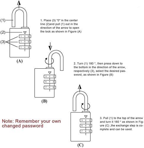 Miniatura 3 de Candado de combinación de latón reiniciable, 2 piezas, maleta, equipaje, mochila, casillero de equipaje, cerradura codificada, candado de