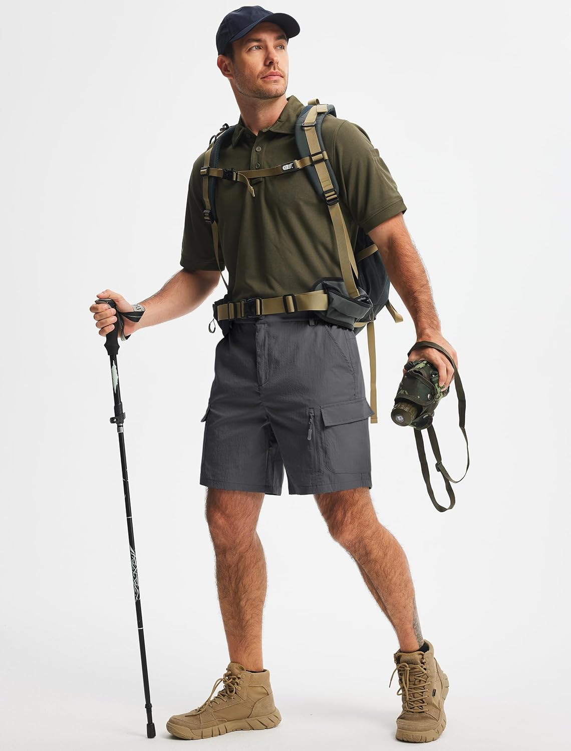 Libin Men's Hiking Cargo Shorts with Zipper Pockets 7" Lightweight Quick Dry Casual Shorts for Men Golf Work Fishing - Image 7