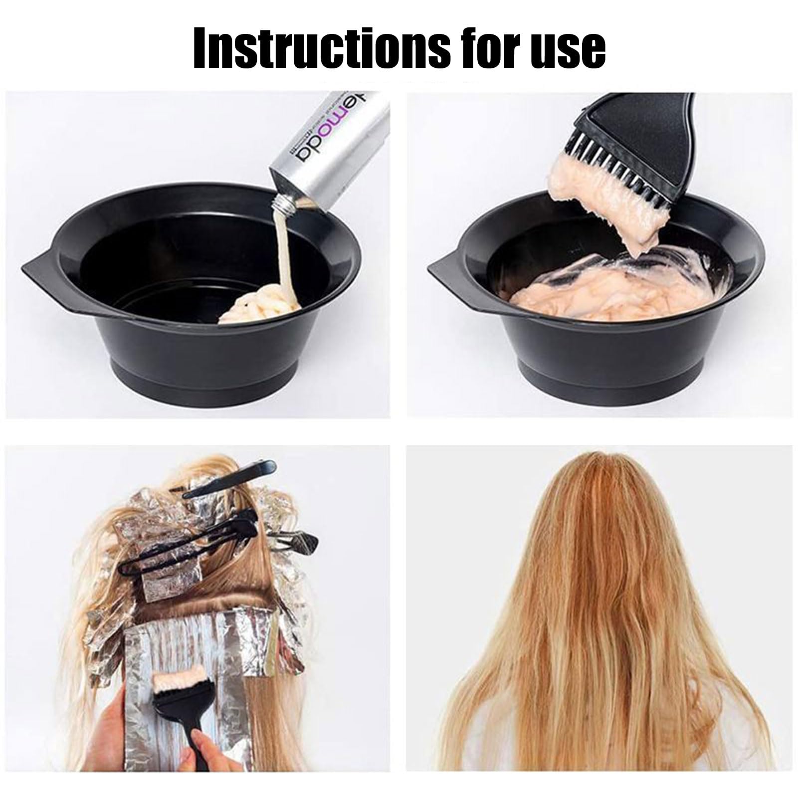 Cuffia per Meches in Silicone con Accessori, Set Capelli Fai da Te con Pennello e Guanti, Riutilizzabile per Donna e Ragazza, Facile da Usare per Colpi di Sole.