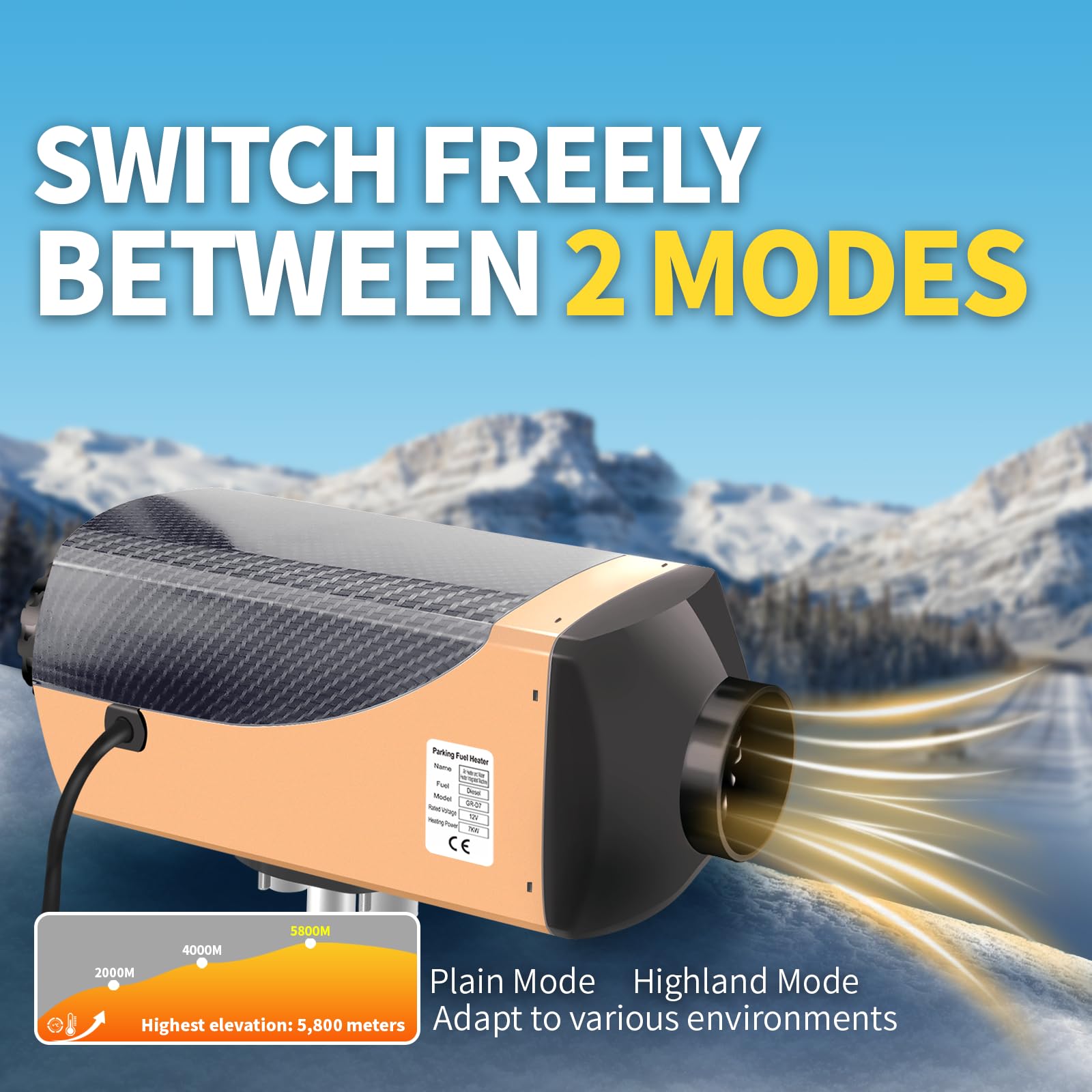 7kW Diesel Heater 12V All in One Water Air Heating,Diesel Water Heater With LCD Display,RV Water Heater, Diesel Parking Heater for RVs, Trucks,Ships