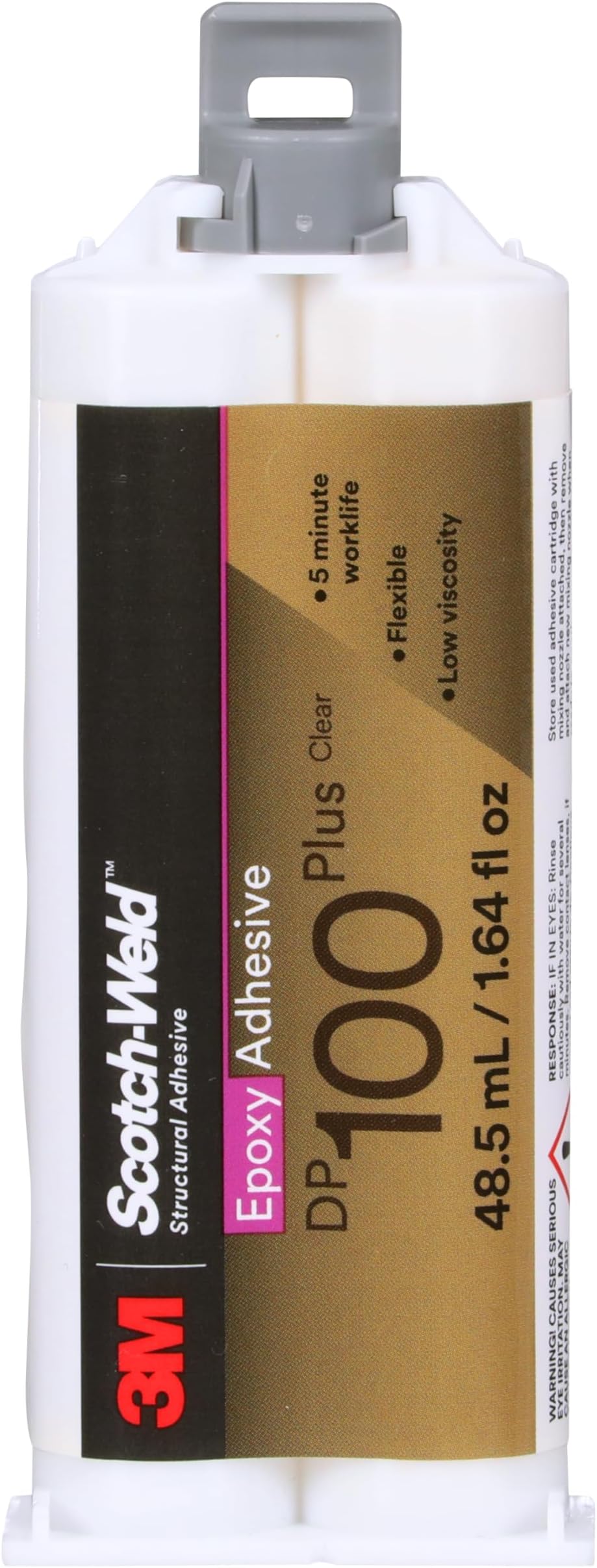 Scotch-Weld Epoxy Adhesive DP100 Plus, Clear, 48.5 mL Duo-Pak