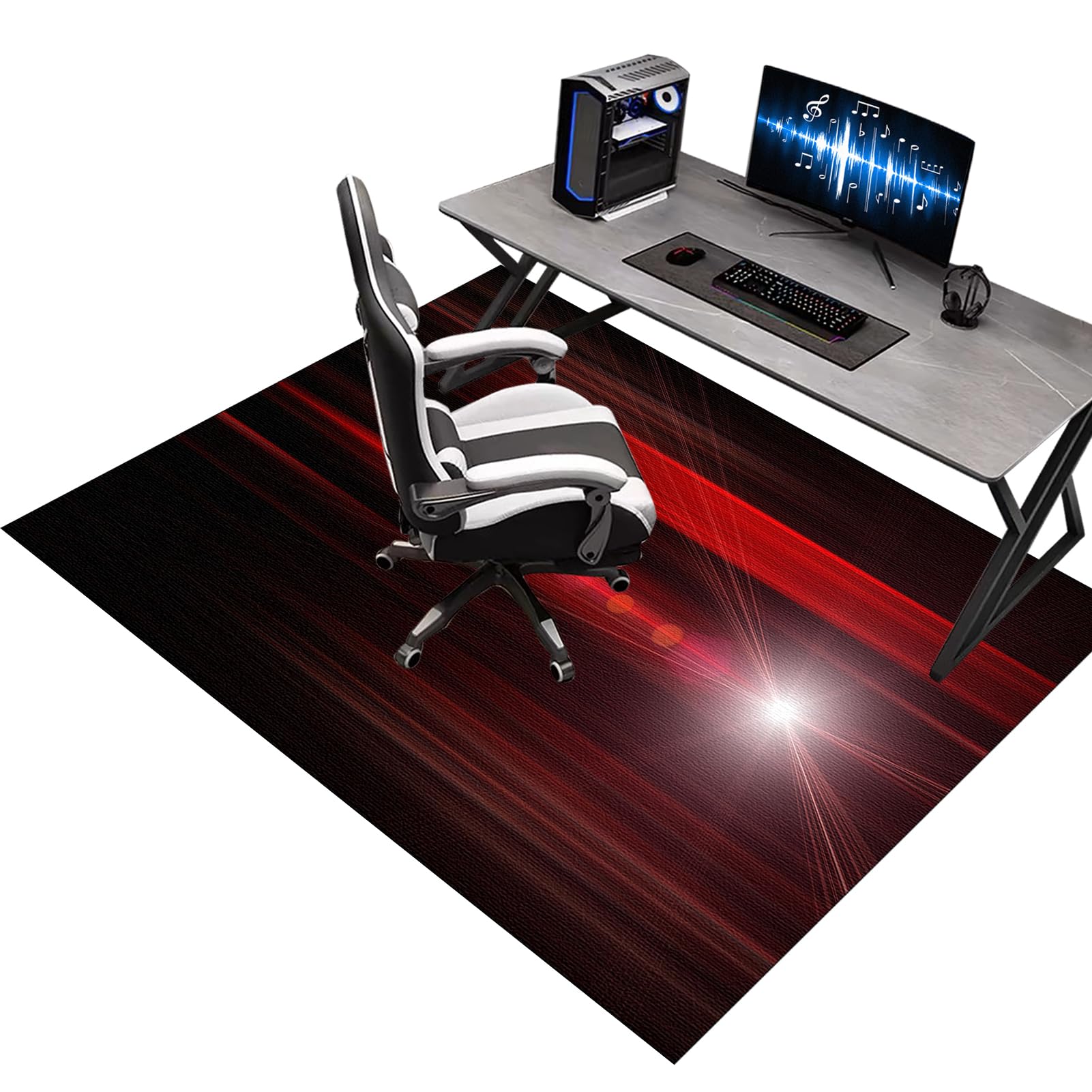 Heavy Duty Office Gaming Chair Mats for Carpeted and Hardwood Floor, Office Chair Mat for Carpet, Floor Protectors for Rolling Chairs, Desk Chair Mat for Carpeted Floors, Protector Rug 90 x 120 cm