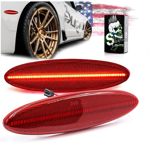 SLK - Luces LED C5 rojas para guardabarros laterales traseros mejores que el reemplazo OEM para accesorios Coupe Z06 Convertible Corvette