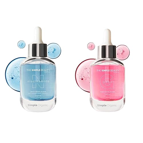 SIMPLE ORGANIC - Suero de niacinamida + suero Gaba - Piel suave + brillante, todo tipo de piel, controla la grasa, trata las espinillas y el acné,