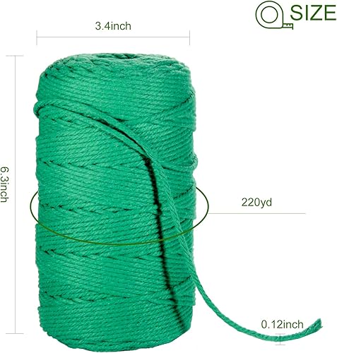 Miniatura 8 de POZEAN - Hilo de macramé (656.2pies)