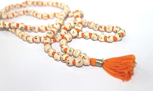 Miniatura 6 de IS4A Blanco Tulsi Japa Mala 108+1 0.315 in Hare Rama Hare Krishna Cuentas, Tulsi