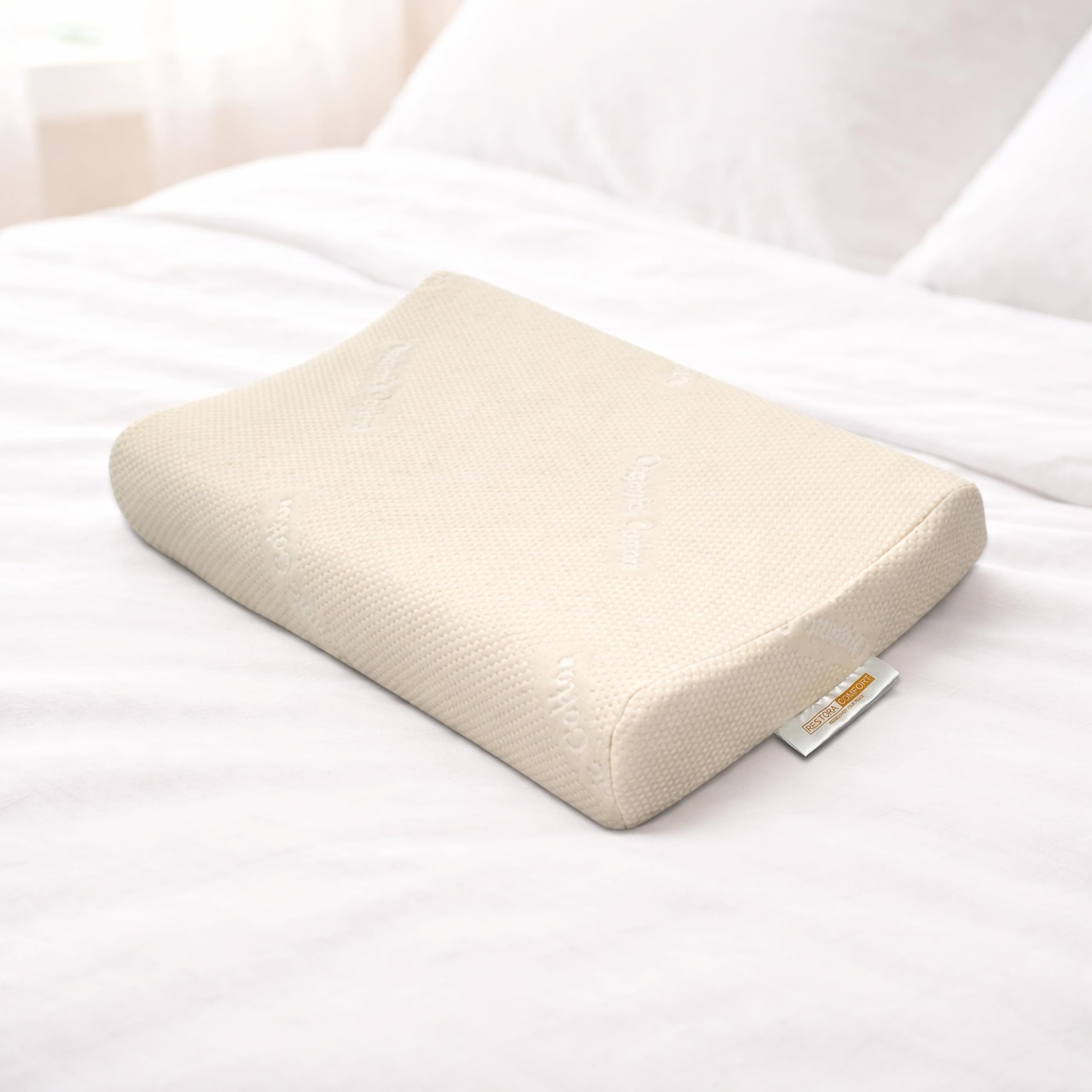 RESTORA COMFORT Cervical Contour Latex Pillow for Neck Pain | GOLS Certified 100% Natural Latex Pillow | No Heat Build-Up | Cervical Neck Support for Side, Back & Stomach Sleepers (Pack of 1)-image-41