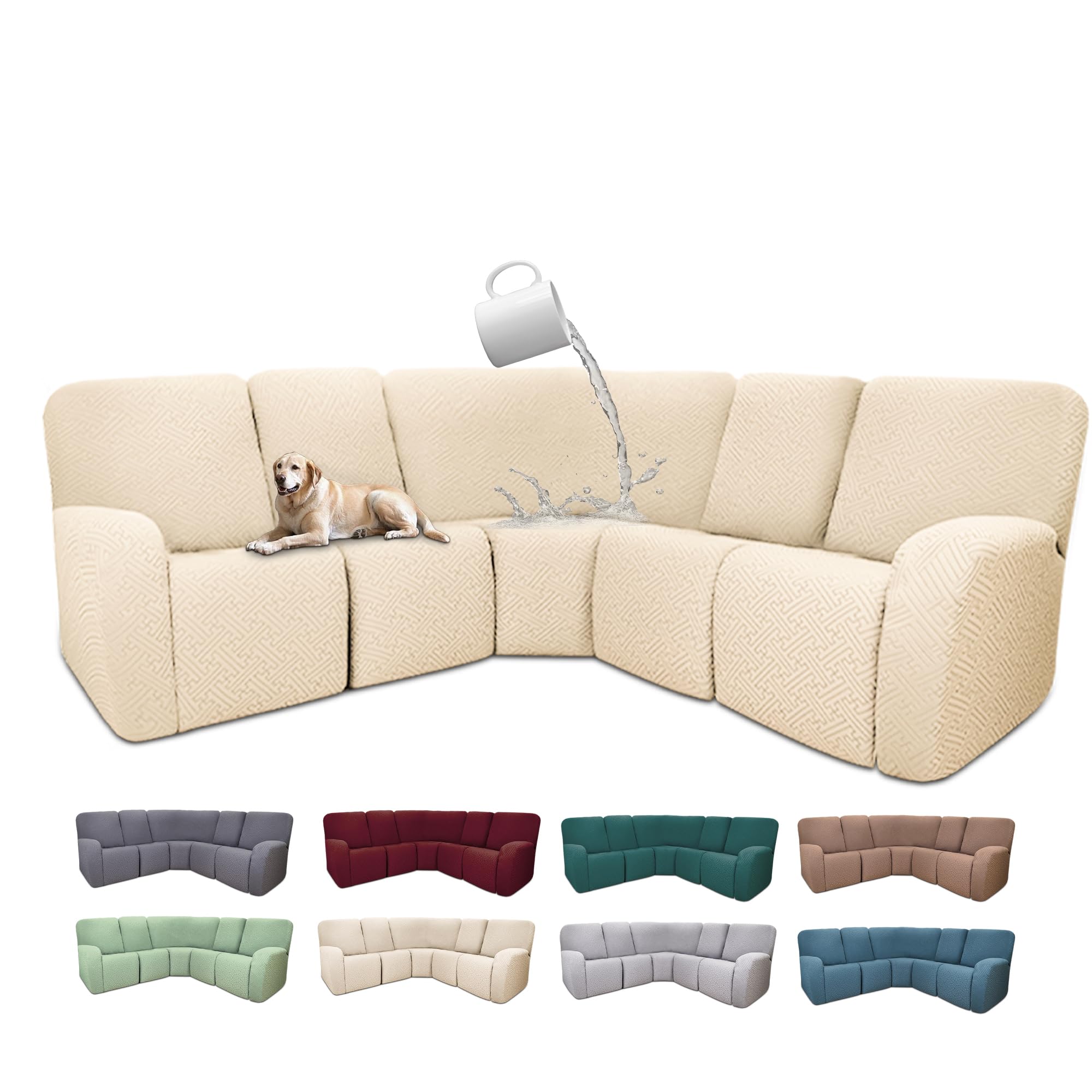 Photo 1 of ROFASVCO 5-Seater Reclining Sectional Couch Cover