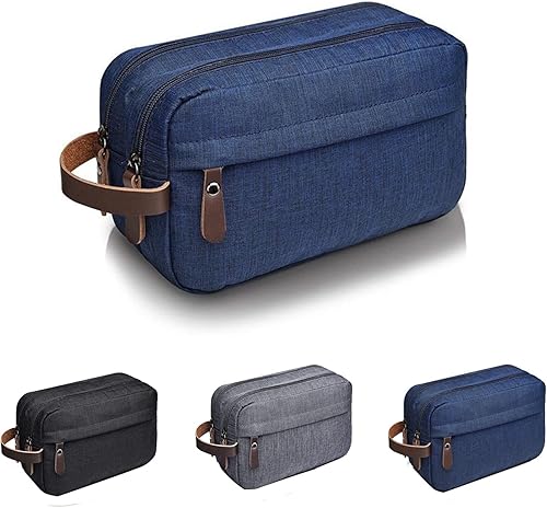 Neceser de viaje para hombre, bolsa organizadora de artículos de aseo de viaje impermeable con asa, kit de Dopp para hombre, bolsa de afeitado,