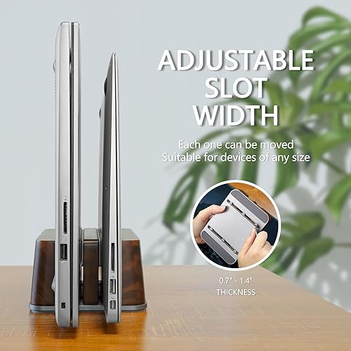 Miniatura 2 de GEVO Soporte vertical para computadora portátil para escritorio, soporte para laptop para MacBook y otras computadoras portátiles, accesorios de