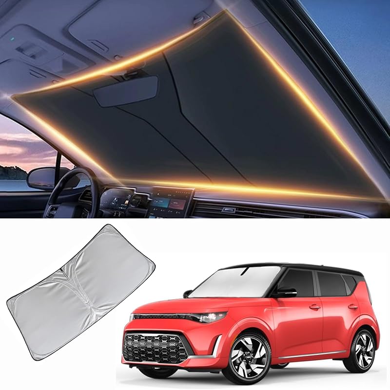 Protetor Solar para Para-brisa Dianteiro Kia Soul 2010–2025 LZYYQX em Poliéster