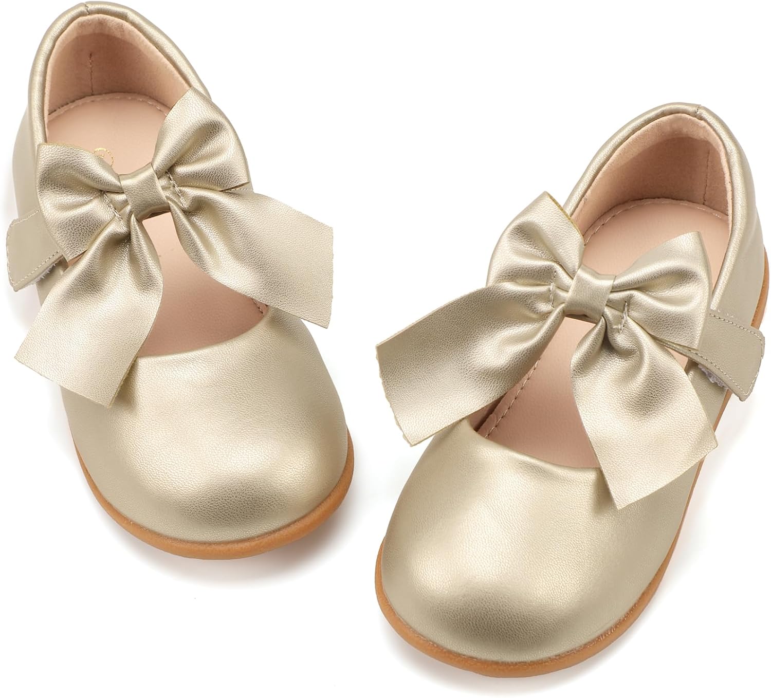 PANDANINJIA Toddler Girls Dress Shoes Mary Jane Ballet Flats