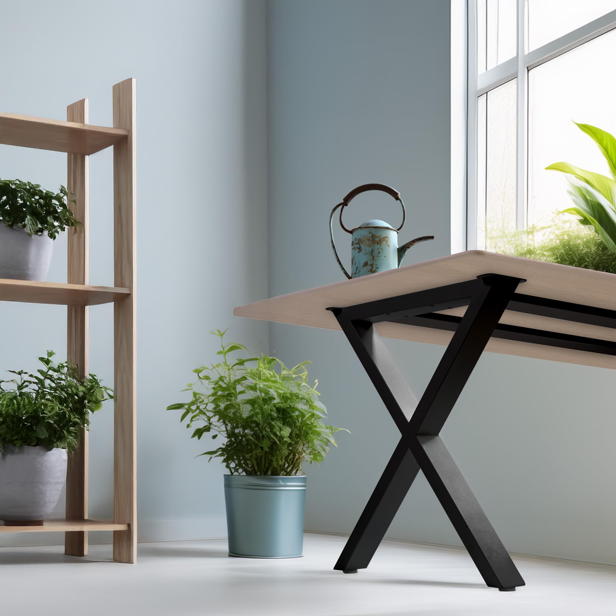 NEXT LEVEL - Patas para Mesas, 65x74cm, Perfil 80x40mm, Incluye Tirantes para la Estabilidad, Compatible con Madera y Cristal y Anchos de 70-100cm, Ideal para Escritorio y Comedor