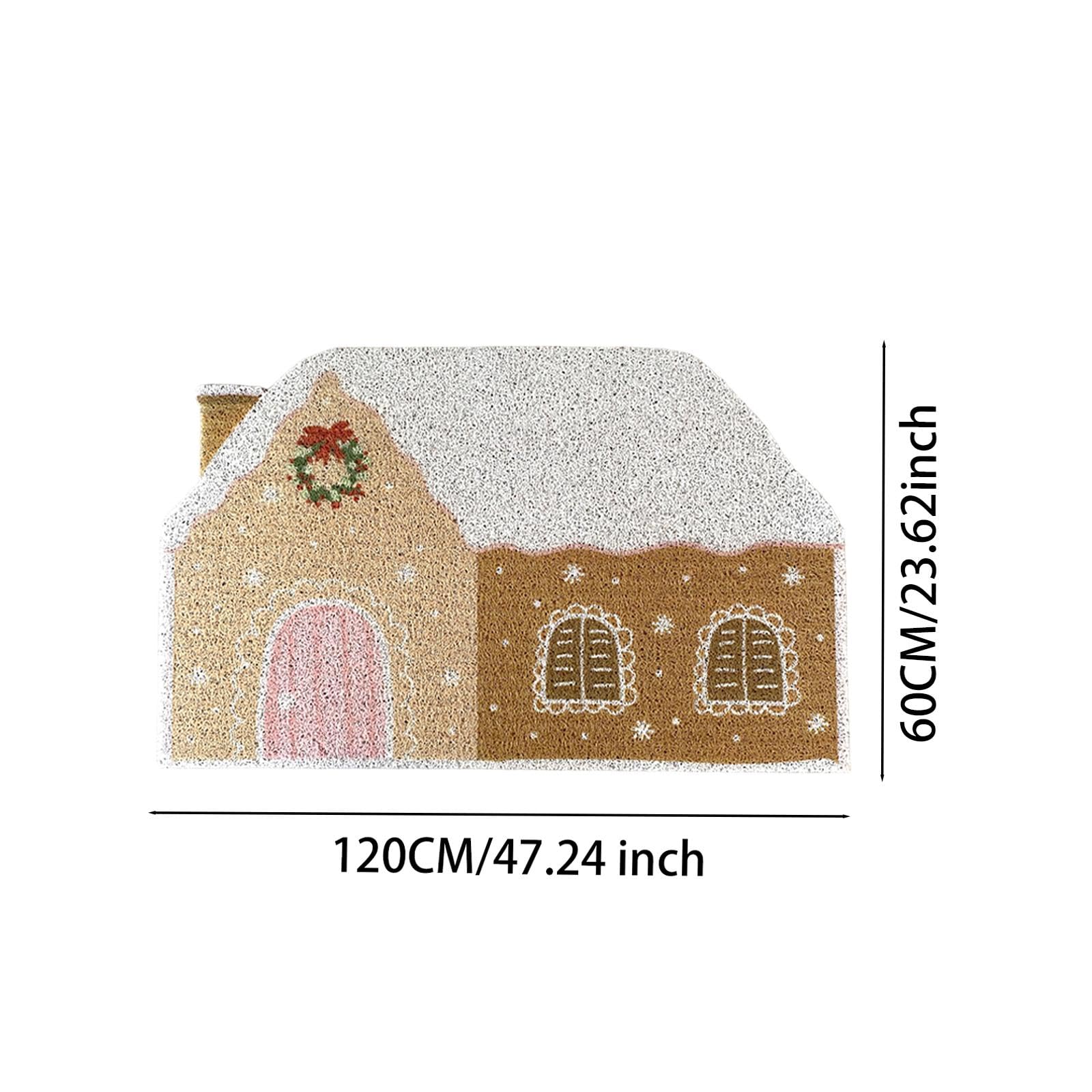 Felpudo de bienvenida navideña, felpudo para interiores, felpudo de bienvenida, bonito felpudo decorativo, alfombra de suelo de Navidad para el (60 cm x 120 cm)
