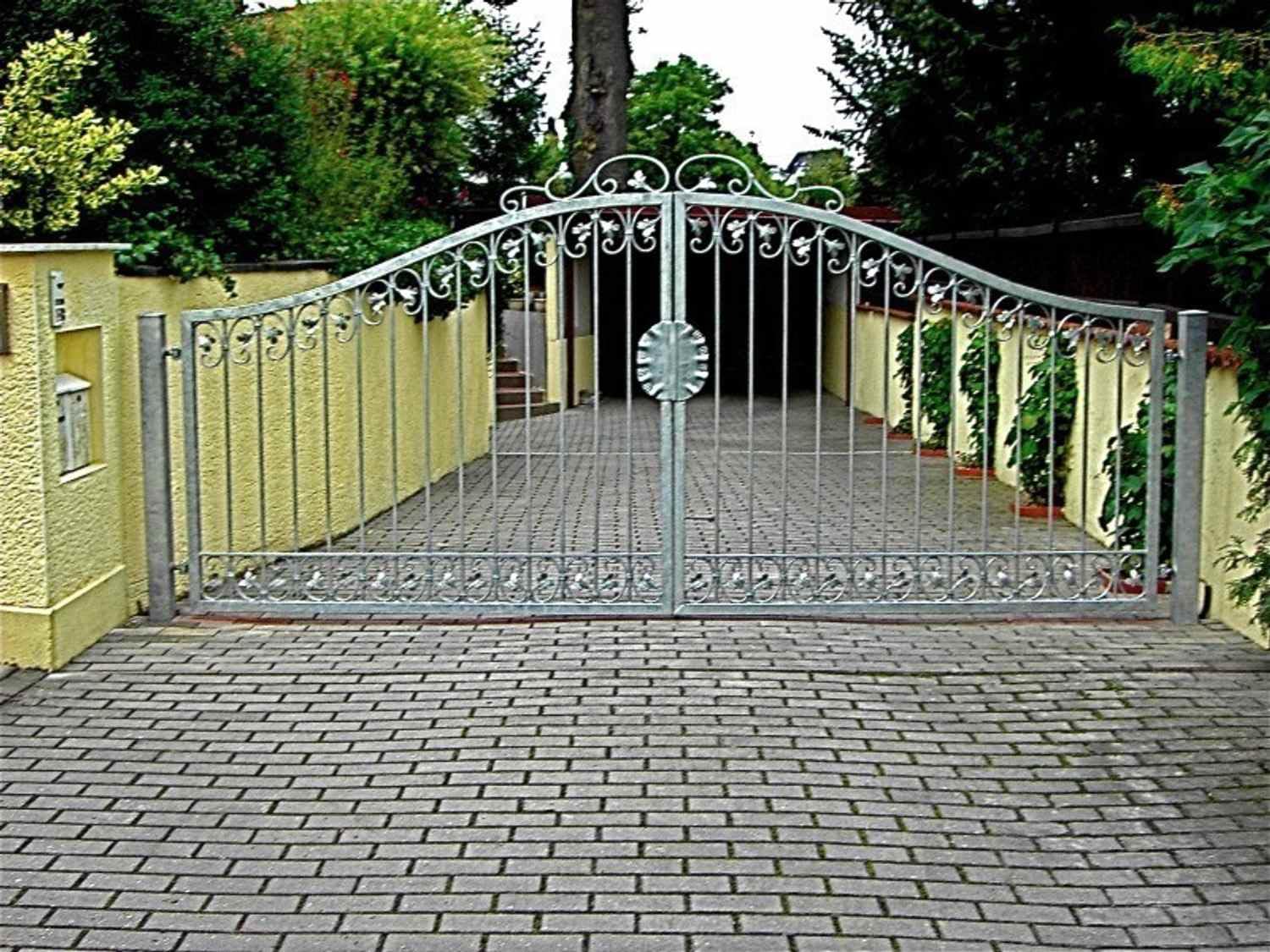 Gartentor Hoftor Einfahrtstor Monaco-GT400 /100 R A Verzinkt Metall 400 cm 4m Doppelflügeltor