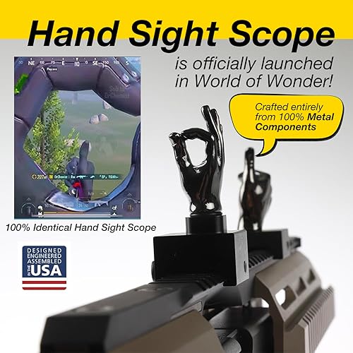 Miniatura 2 de Stinger Novedoso juego de mira de hierro de metal para dedos, mira de mano PUBG, mira de hierro frontal y trasera fija de respaldo fijo, ajuste riel