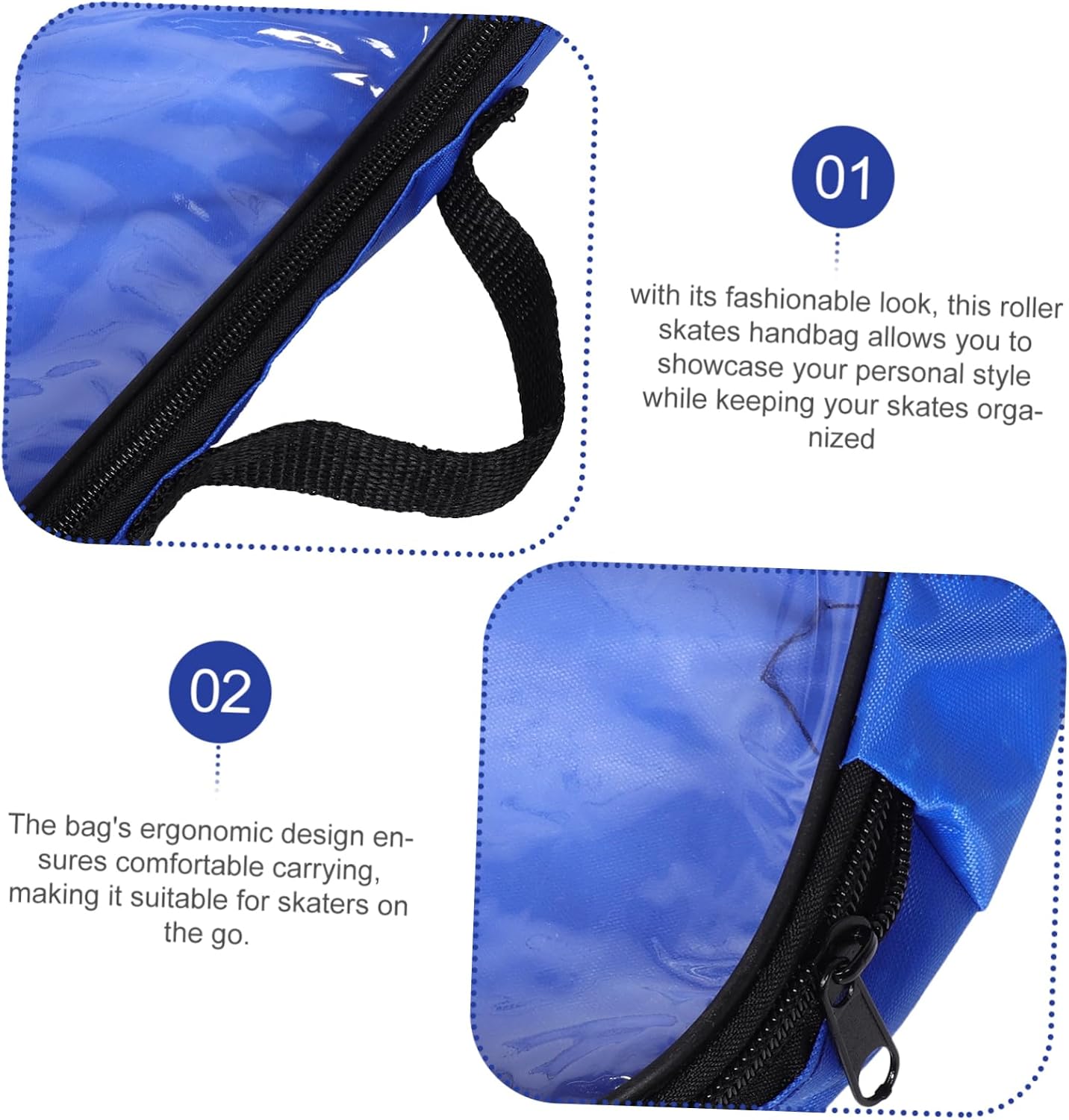 2pcs Large Capacity Breathable Ice Skating Bag Oxford Cloth Roller Skate Storage Pouch Stylish and Functional Handheld Skating Backpack for Inline and Quad Skates